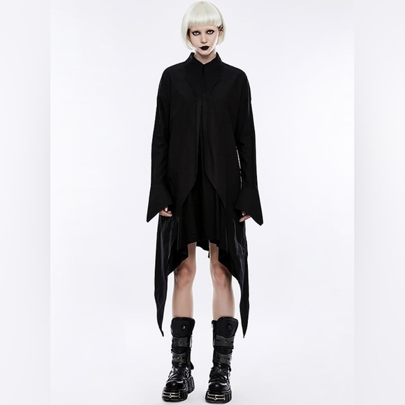 Punk Rave Dresses & Skirts - Gothic Bat Wings Shirt Dress - Black